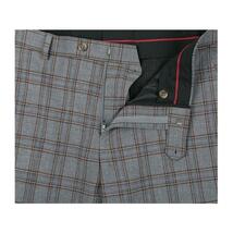 Mens Suit RENOIR English Plaid Window Pane Stretch Slim Comfort 293-7 Gray Brown image 9