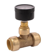 SharkBite 3/4 inch Push-To-Connect Brass Tee with Water Pressure Gauge - £44.79 GBP
