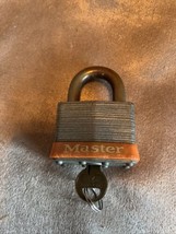 Vintage Master Lock No. 5 Padlock w Key Made in USA Original &amp; Works Mil... - $17.37