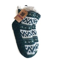 MUK LUKS Womens Cabin Socks S/M Shoe Size 5/7 Green Sparkle Warm and Cozy - £16.43 GBP