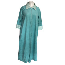 Tiffany Loungewear Long Housecoat Nightgown Robe ~ Sz M ~ Teal Blue ~ So... - $31.49