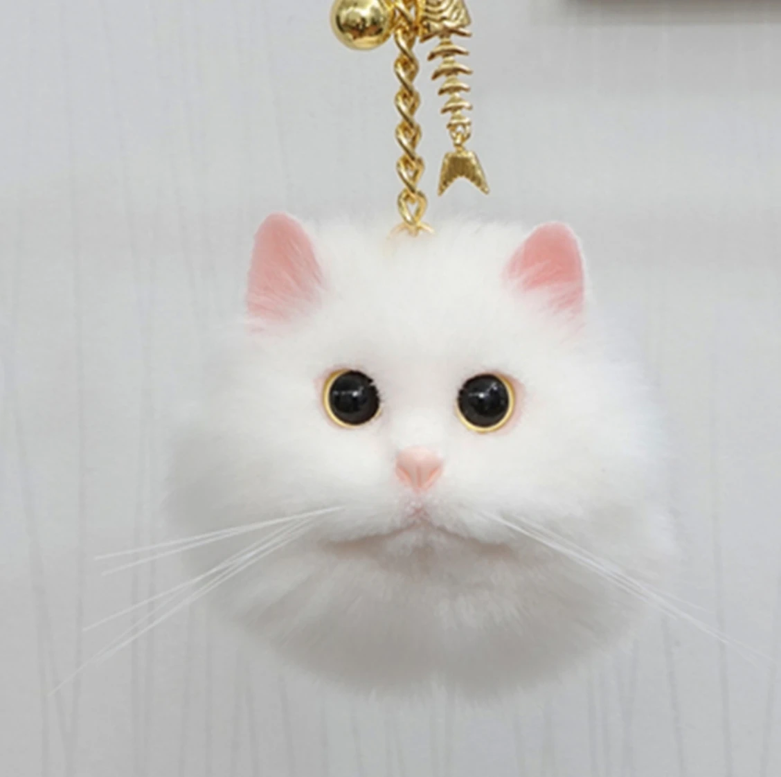 High quality simulation plush cute cat mobile phone buckle bag buckle car key ch - £79.49 GBP