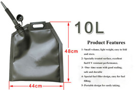 10 Liter Soft Jerry Can  Fuel Tank Diesel Storage Bag Fuel Petrol Oil Ta... - £61.27 GBP