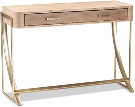 Baxton Studio Console Tables, One Size, Natural Brown/Gold - £164.00 GBP