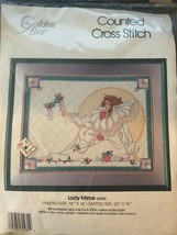 Golden Bee Counted Cross Stitch Kit LADY MIME 18&quot; x 14&quot; #60280 - $9.00