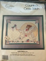 Golden Bee Counted Cross Stitch Kit LADY MIME 18&quot; x 14&quot; #60280 - £7.23 GBP