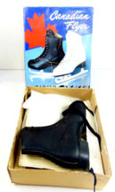 Vintage Canadian Flyer Mens Insulated Figure Skates Size 7 Black - £77.40 GBP