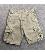 Levi&#39;s Cargo Shorts Men&#39;s 33 Gray Outdoors Hiking Travel Distressed 100%... - $34.88 CAD