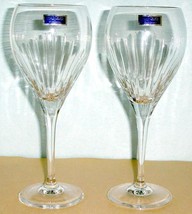 Marquis by Waterford Crystal Studio Wine Pair 9&quot; Vertical Cuts 14oz New ... - $36.53