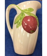 VINTAGE Handmade Ceramic FRUIT PITCHER Apples Pears INITIALED BY J.B.D. ... - $12.99