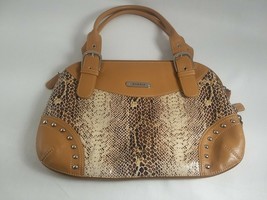 Sharif Tan Snakeskin Double Handle Satchel Handbag - £39.51 GBP