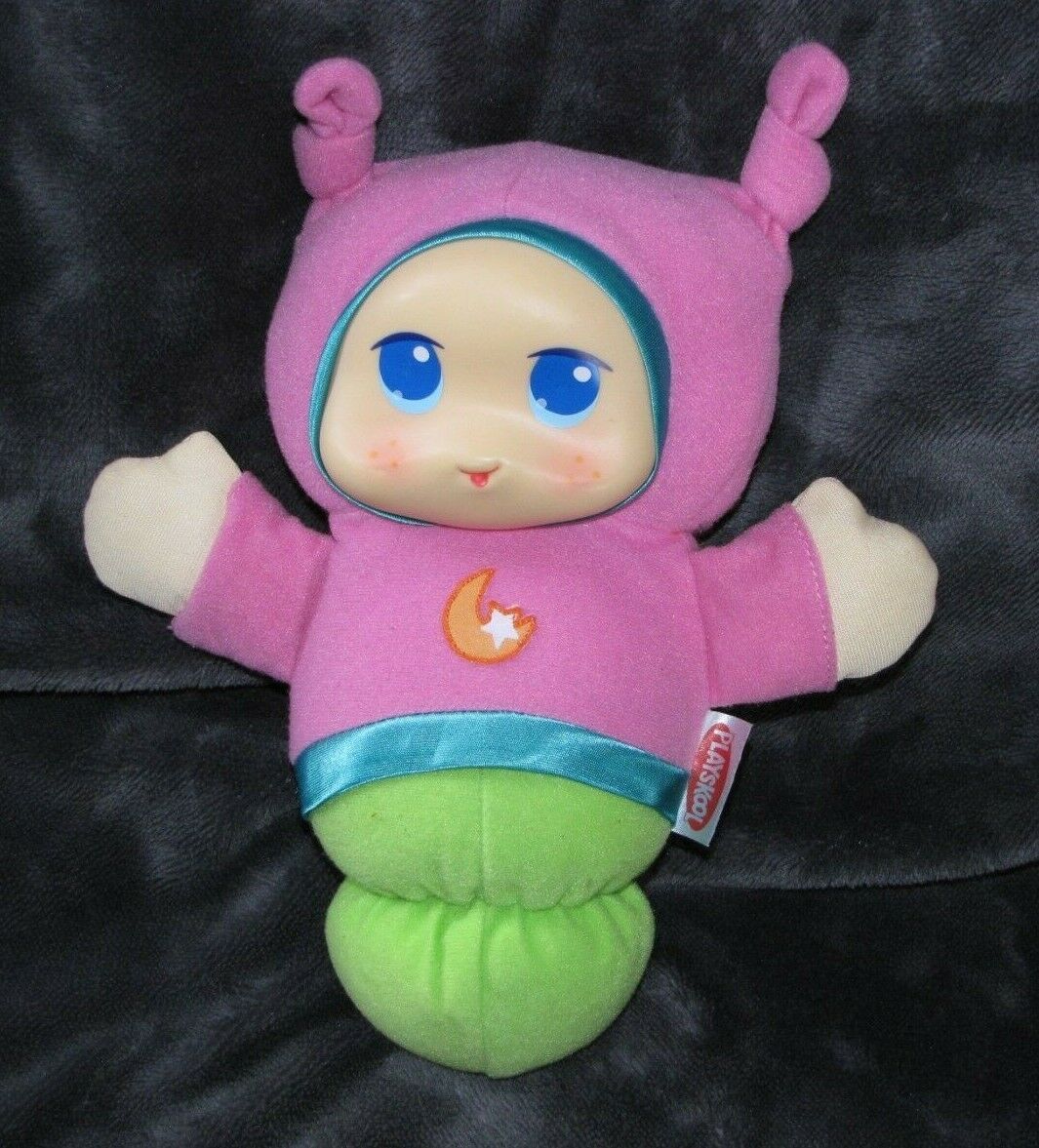 Playskool GloWorm Lullaby Plush Toy Musical Light up Hasbro  pink girl Moon Star - $29.69