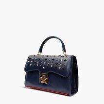 The Infanta Navy Blue Spike Leather Handbag image 3
