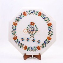 Marble Antique Custom Coffee Table Carnelian Pietradura Floral Inlay Home Decor - £344.24 GBP