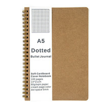 Medium A5 Dotted Grid Spiral Notebook Journal, Cardboard Soft Cover, 100 Pages - £6.33 GBP