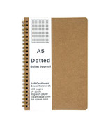 Medium A5 Dotted Grid Spiral Notebook Journal, Cardboard Soft Cover, 100... - £6.31 GBP