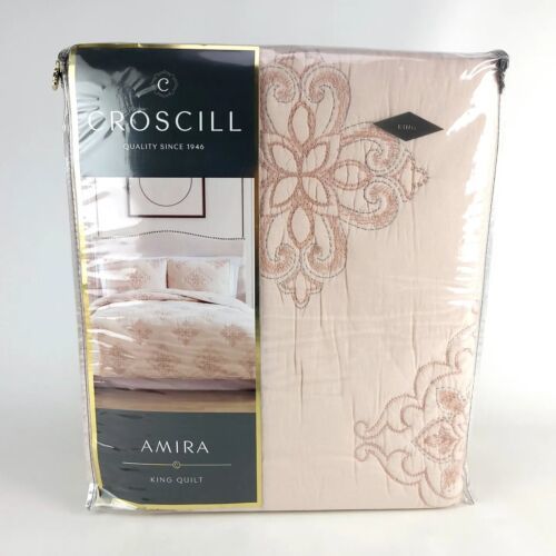 Primary image for Croscill AMIRA King Quilt 104" x 90" Light Pink  New 