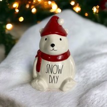 Rae Dunn “Snow Day” Polar Bear Ceramic Figurine Red hat and Scarf 8&quot; Holiday NEW - £30.99 GBP