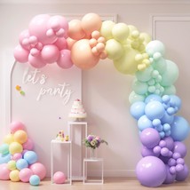 HOUSE OF PARTY 140PCS Pastel Rainbow Balloon Arch Garland Kit - Balloon ... - $25.99