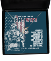 Army  Necklace The Best Army Wife Wishbone-MC-NL  - £60.01 GBP