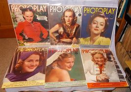 Six Photoplay Celebrity Magazine Covers 1939-40 Paul Hesse Photos A - £19.51 GBP