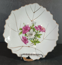 Vintage NASCO LEAF DISH PLATE White Porcelain Pink Rose Floral Japan CHI... - $3.79