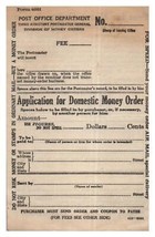 USPS Applicazione per Domestico Soldi Ordine Form 1939 - £59.89 GBP