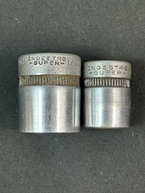 TWO 1950s Vintage INDESTRO SUPER 8Pt Sockets - 1/2&quot; (2716S) &amp; 3/8&quot; (2812S) - $120.72 MXN