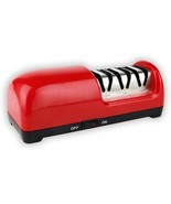 NEW TK Tartle 3-Stage Electric Knife Sharpener, Diamond Abrasives, Red - $59.39