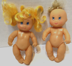 VTG 1994 City Toys Lot of 2 Baby Dolls Blue Eyes Rubber Plastic 4.5&quot; - £11.45 GBP