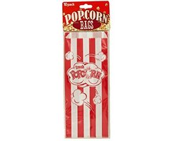 bulk buys Striped Paper Popcorn Bags Kitchen Essentials, 8.75&quot; x 3.5&quot;, W... - £5.65 GBP