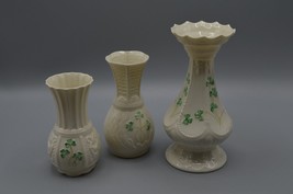 Belleek Shamrock Vase Lot Island Small Leitrim Nadine Spill 1990s 8th Mark - £45.86 GBP