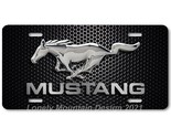 Ford Mustang Inspired Art on Black Mesh FLAT Aluminum Novelty License Ta... - $17.99