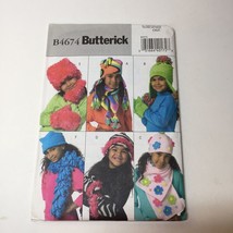 Butterick 4674 Children's Girls' Hats Scarves and Mittens - $12.86