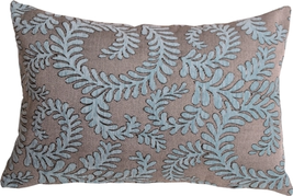 Brackendale Ferns Sea Blue Rectangular Throw Pillow, Complete with Pillow Insert - £42.28 GBP