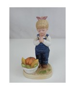 1985 Home Interior Denim Days Girl Praying with Food. - $242.07 MXN