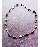 18&quot; Brownest-red and white neckless   - $15.25