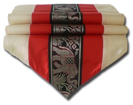 TIL136 red Elephant Table runner tablecloth tablerunner silk 250x30cm 99... - $17.99