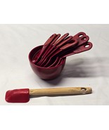 KitchenAid Measuring Cups Spoons Teaspoon Set Burgundy 10 Piece Combo Cu... - $10.87