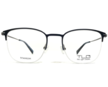 TLG Brille Rahmen NU063 C01 Blau Silber Quadratisch Halbe Felge 50-20-135 - $92.86