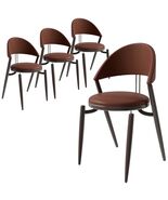 LeisureMod Venice Dining Chair, Black Faux Leather Upholstered Seat with... - $539.98