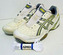 Men&#39;s ASICS White Gray Gel Challenger Rhyno Slam Athletic Shoes 10.5 New Laces  - £31.65 GBP