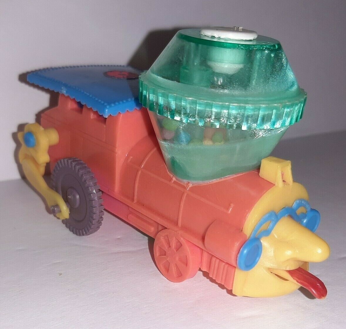 Vintage Candy Container Bubble Gum Crazy Train Funny Face and Arms Chew ... - $5.94