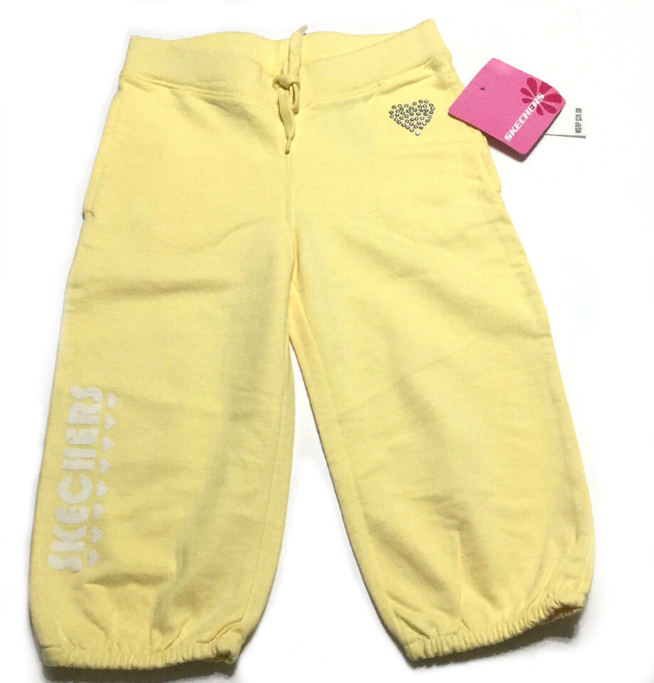 Primary image for Skechers Girl's Sporty Pants Size 6 and 6X Embellished Playwear Yellow Cotton
