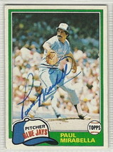 paul mirabella signed autographed card 1981 topps - £7.54 GBP