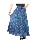 Womens Girls skirt with elastic waist &amp; morpankh print Hem-36&quot; Free size... - £26.74 GBP