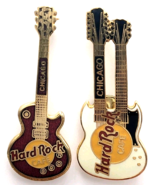 Chicago Hard Rock Cafe Guitar Pins Single &amp; Double Neck HRC Illinois Mus... - $434.03 MXN