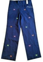 Vineyard Vines Boys Navy Blue Club Pants Bone Fish Embroidered Boys Sz 18  - £39.07 GBP