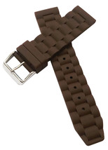 22mm Silicon Rubber Watch Band Strap Fits Weil 4881 Tango Chrono Brown Pin-E726 - £10.39 GBP