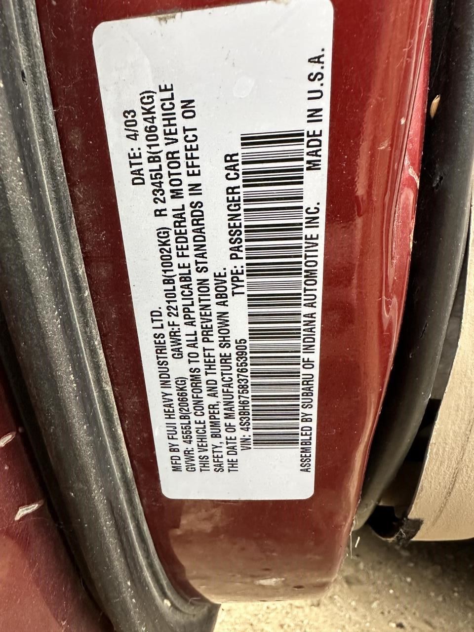 Air Cleaner 2.5L 4 Cylinder Without Turbo Fits 03-06 BAJA 1405658 Item image 5